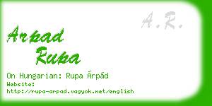 arpad rupa business card